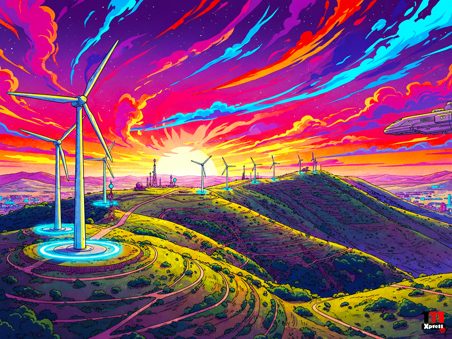 Futuristic 111 Xpress Digital Wallpaper